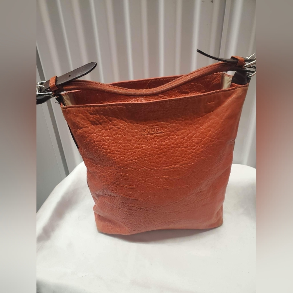 RUDSAK Orange Leather Shoulder Bag